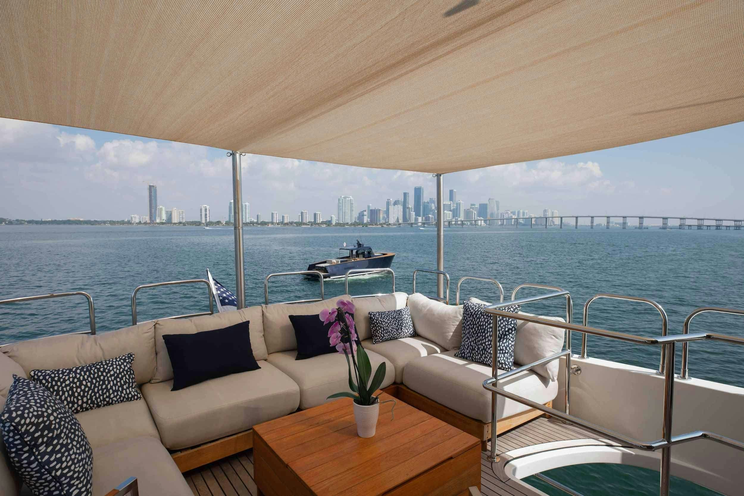 a boat on the water aboard THE USUAL Yacht for Charter