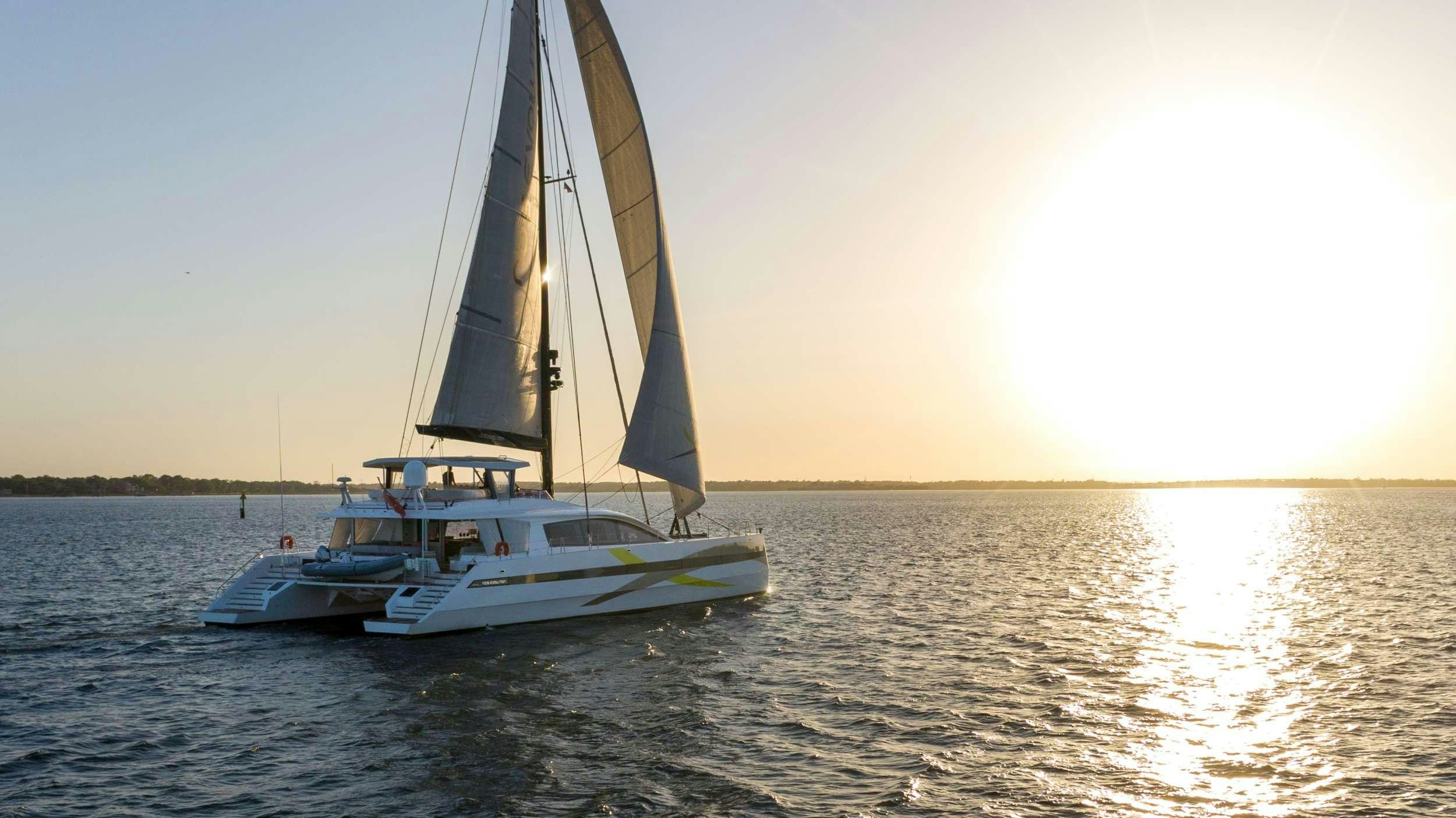 a sailboat on the water aboard NDS EVOLUTION Yacht for Charter