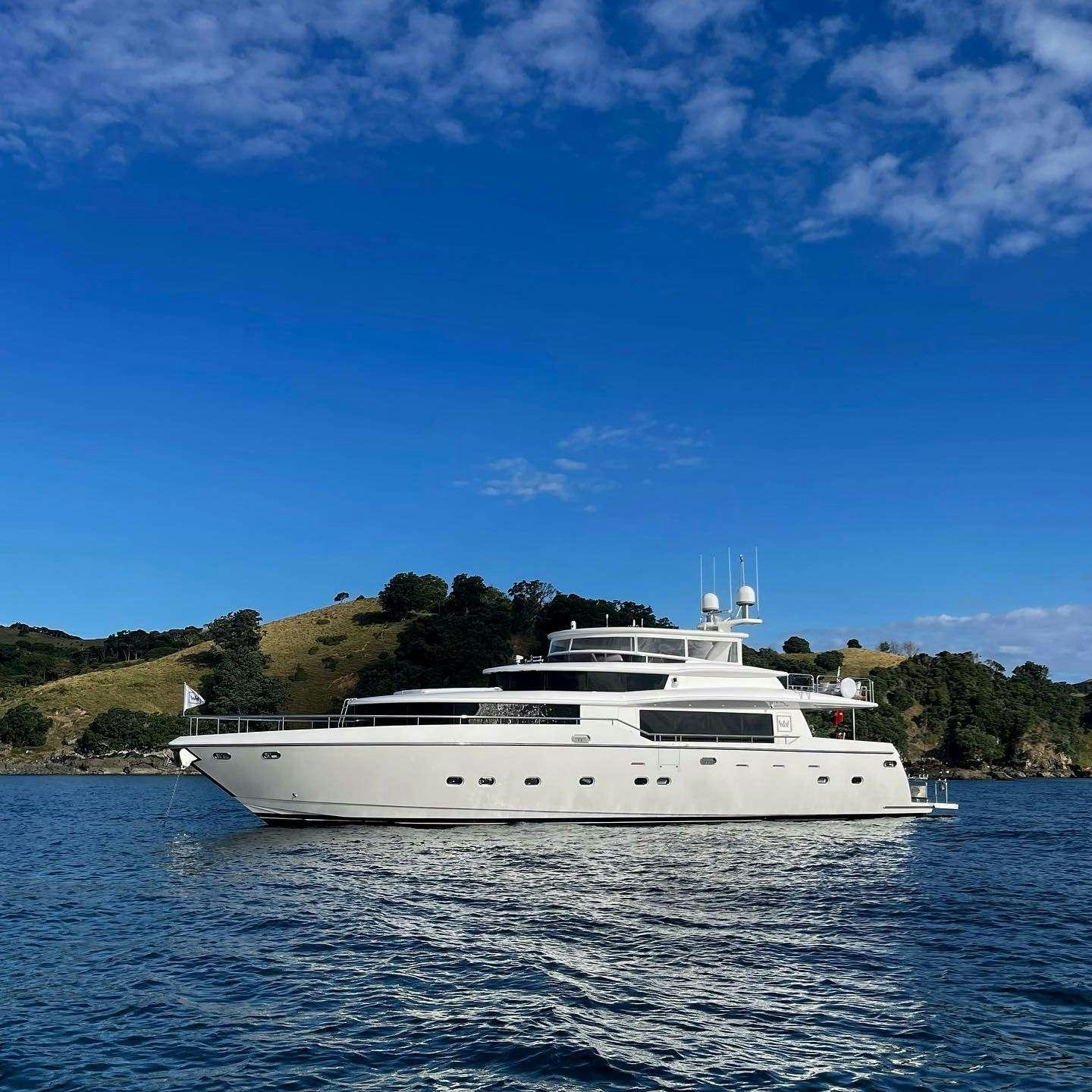 a white yacht on the water aboard WW Yacht for Charter