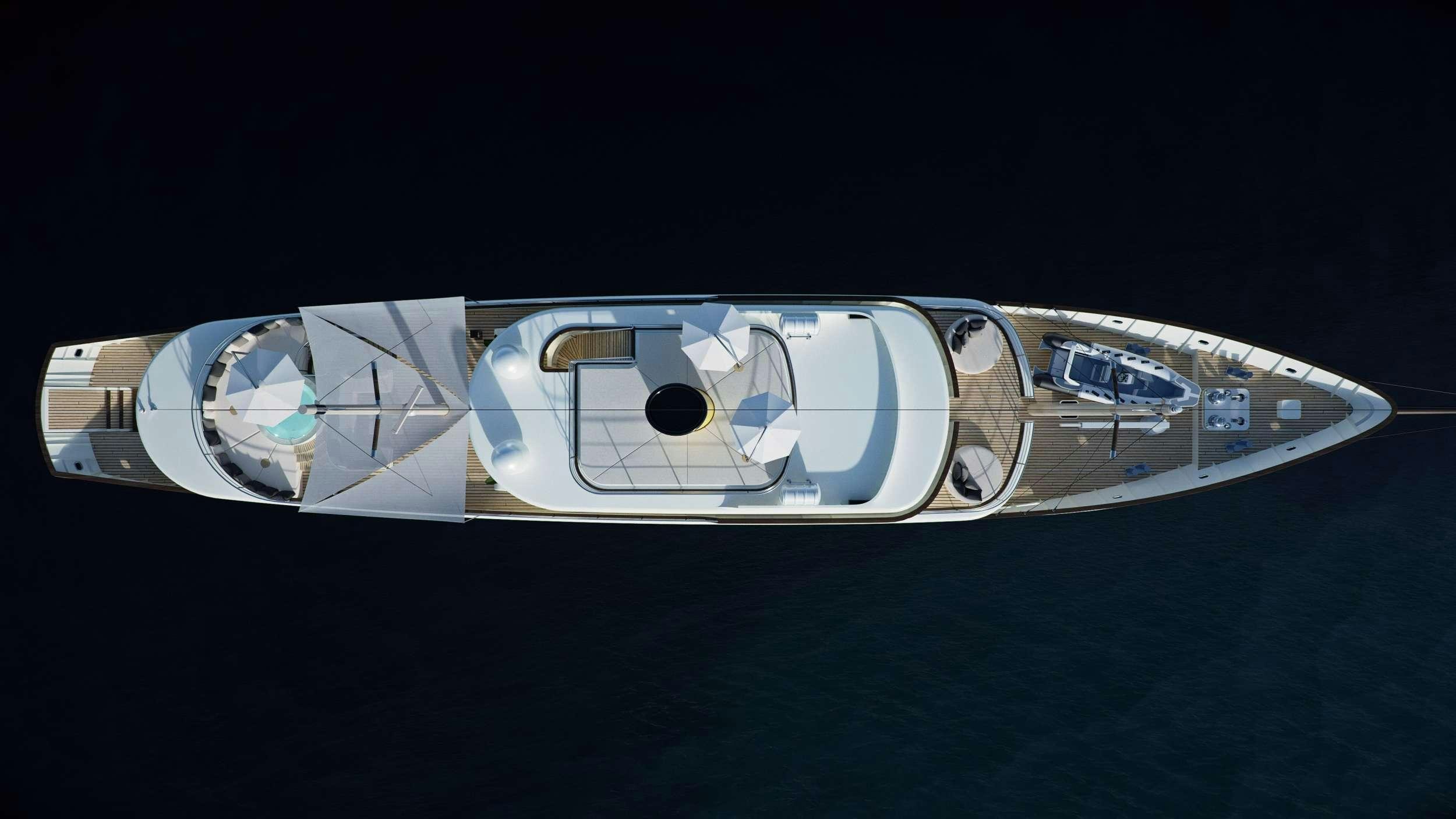 a spaceship in space aboard MAIA Yacht for Charter