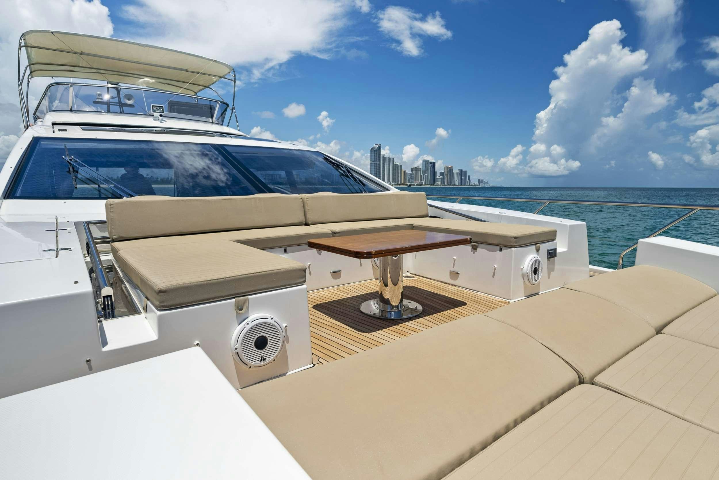 a boat on a boat aboard FANTASTIC Yacht for Charter
