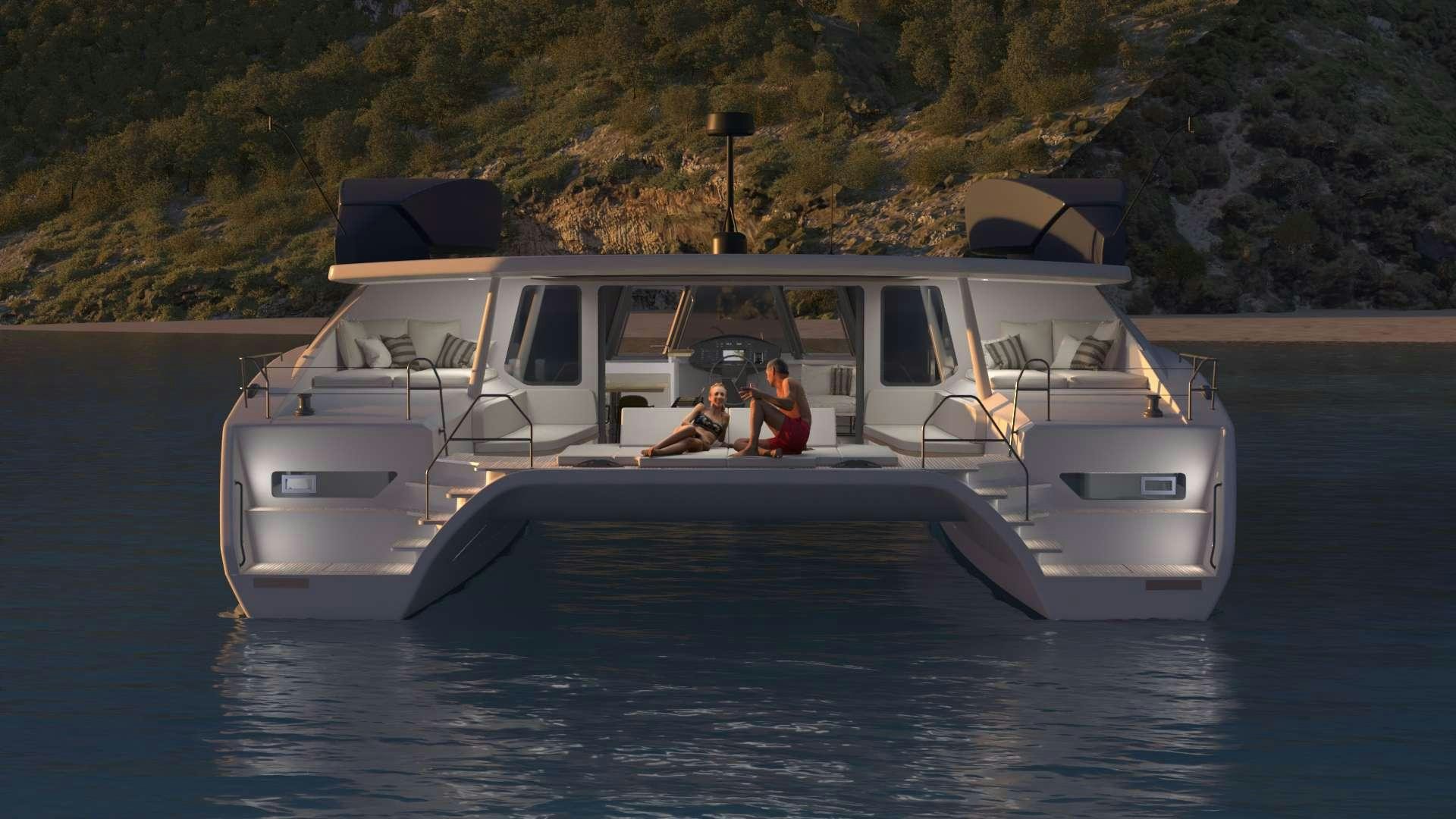 a couple of people in a boat aboard GANANY Yacht for Charter