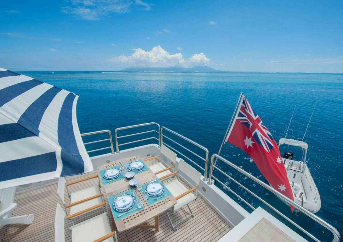 a boat on the water aboard SHORETHING Yacht for Charter