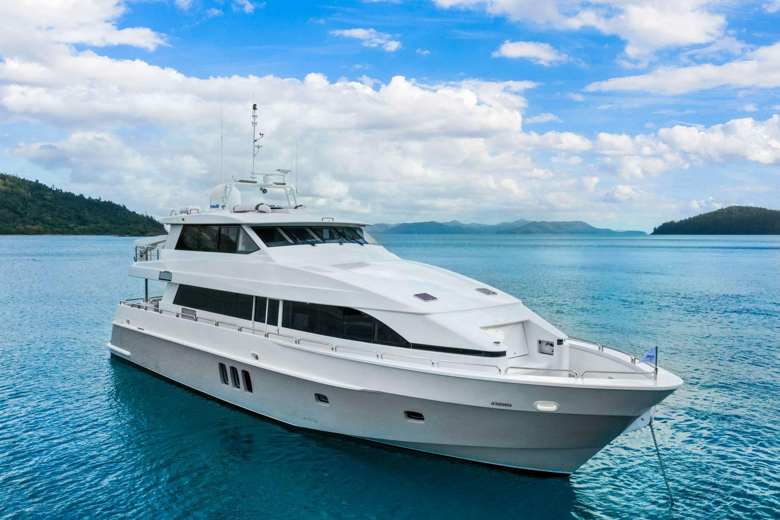 a white yacht on the water aboard SEGARA Yacht for Charter
