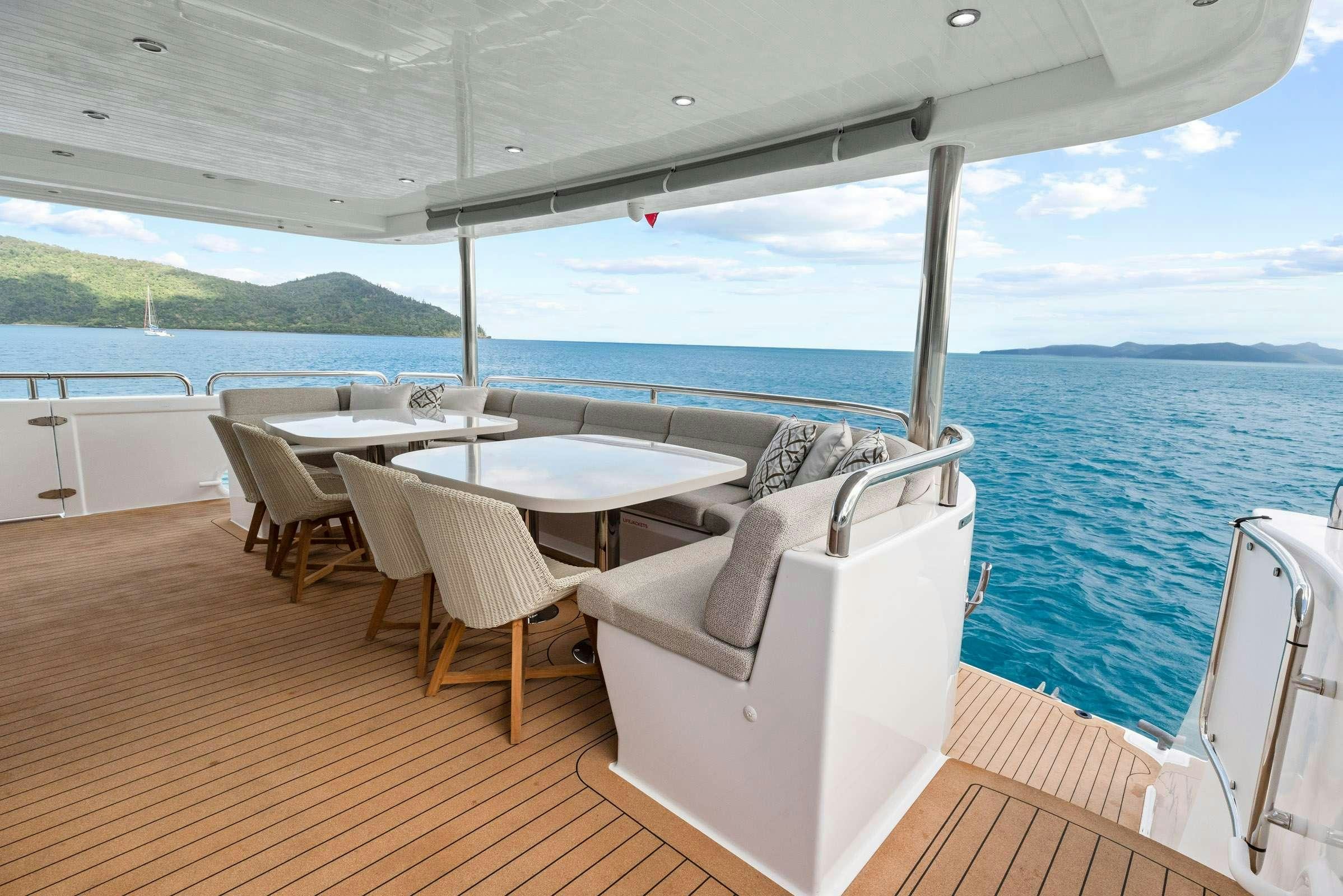 a boat on a deck aboard MATRIX III Yacht for Charter