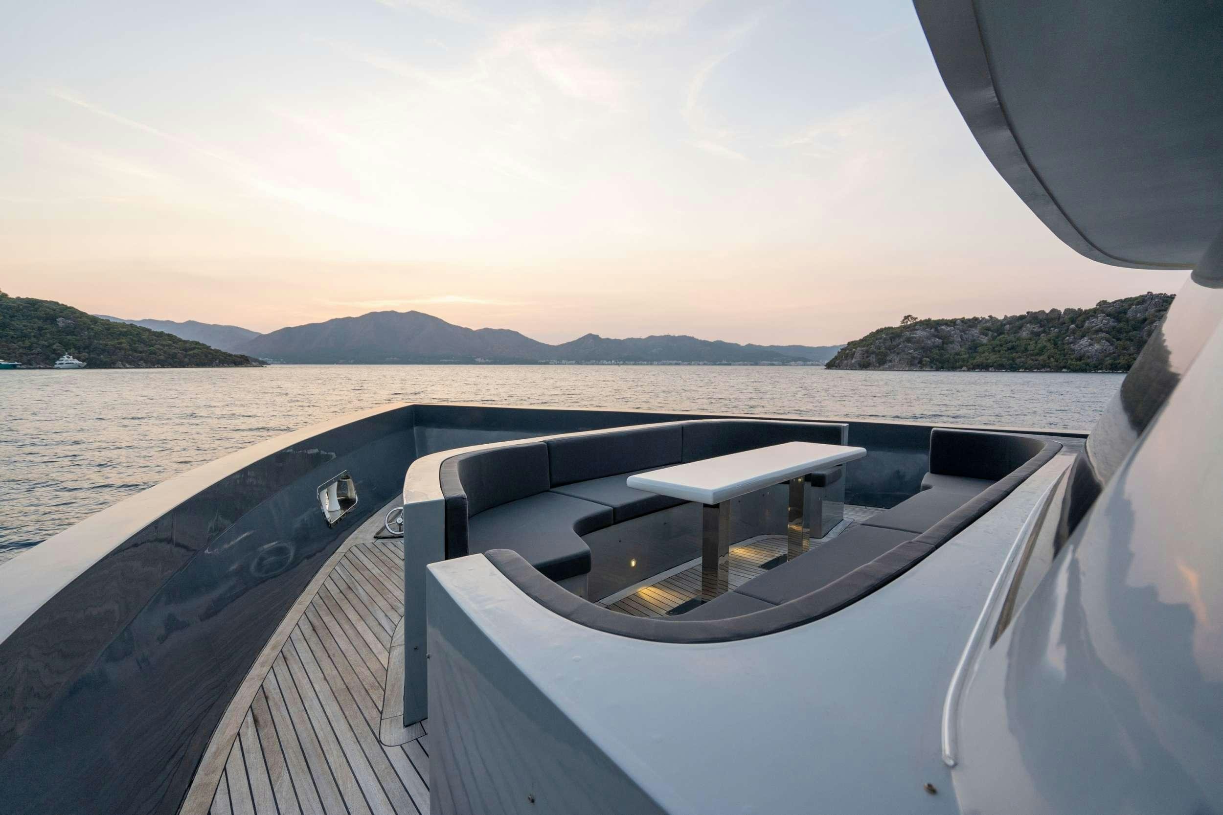 a boat on the water aboard IMPACT Yacht for Charter