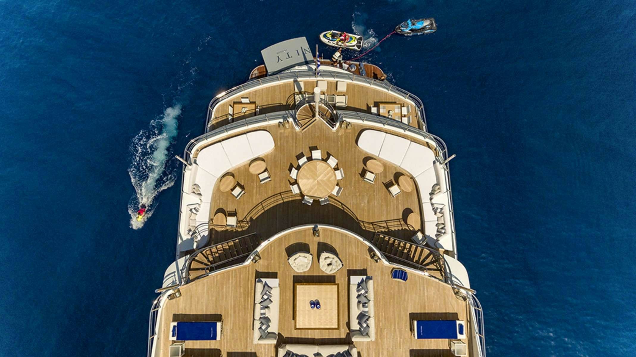a large clock tower aboard SERENITY Yacht for Charter
