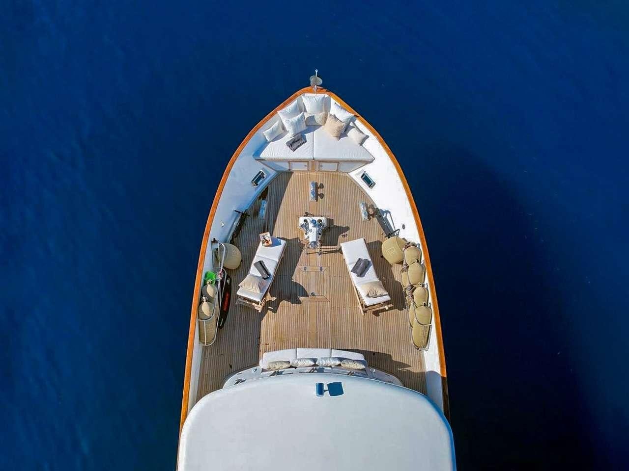 a large round object with a white circle on it aboard STALCA Yacht for Charter
