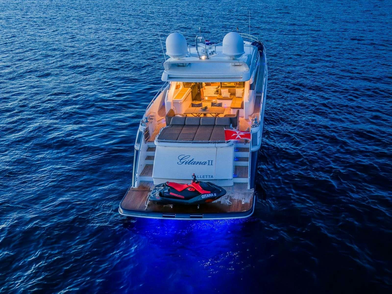 a boat in the water aboard GITANA II Yacht for Charter