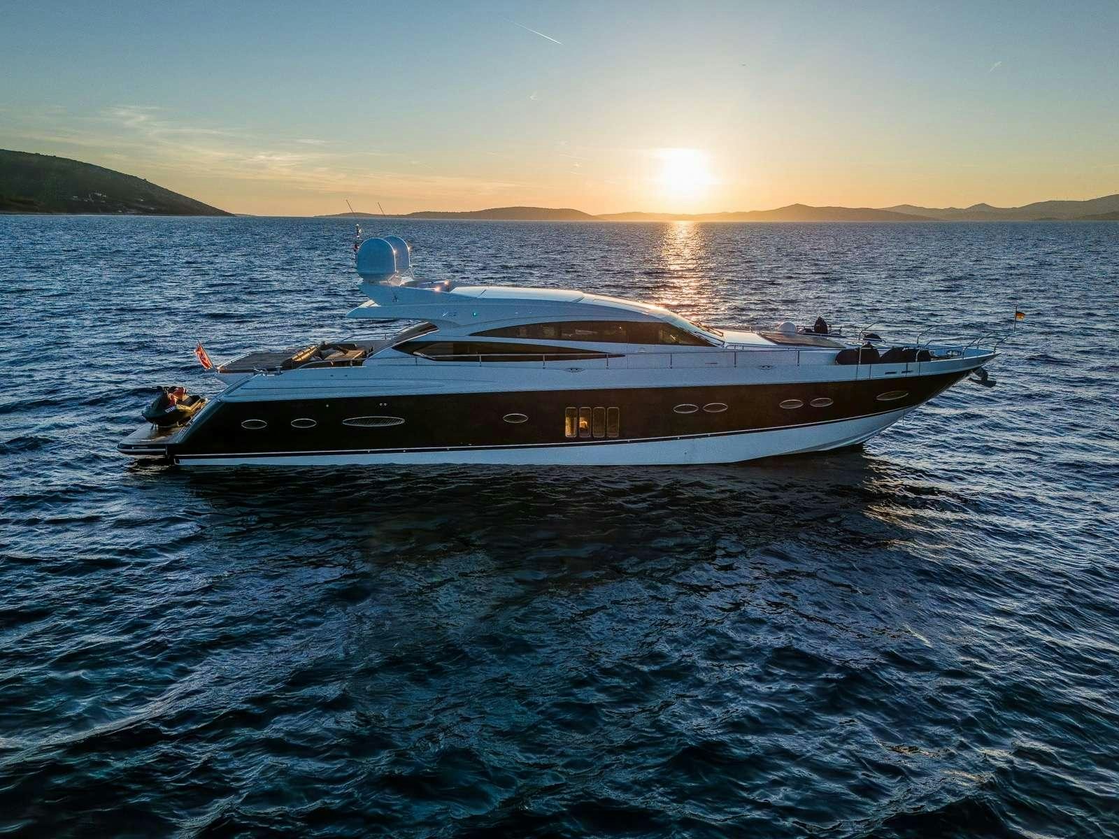 a boat in the water aboard GITANA II Yacht for Charter