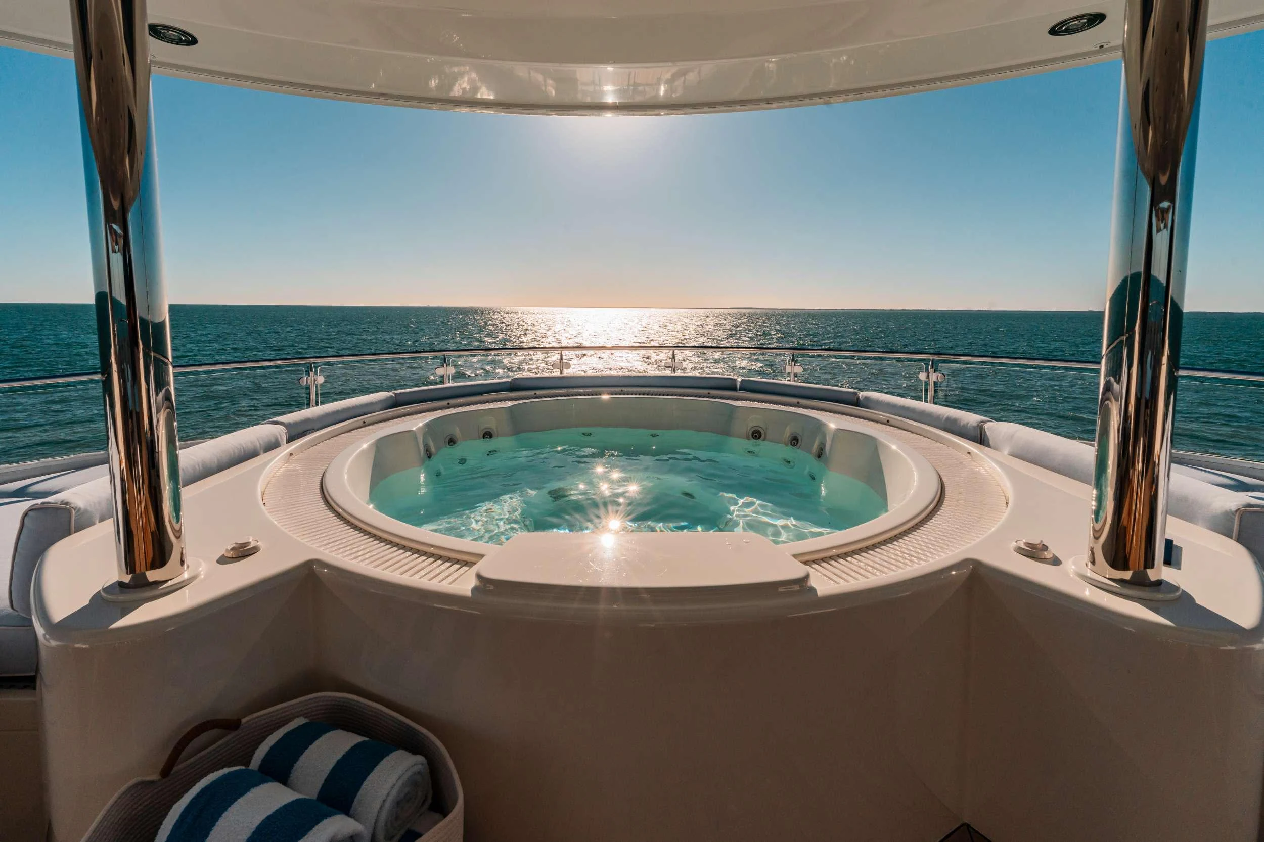 a bathtub with a sink aboard BLUE TIME Yacht for Charter
