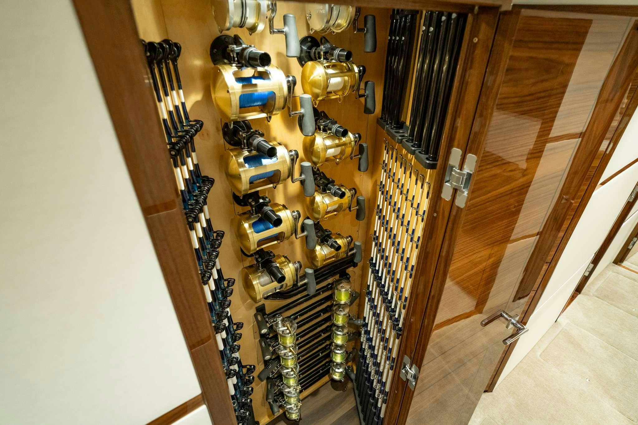 a room full of equipment aboard BOUJIE Yacht for Charter