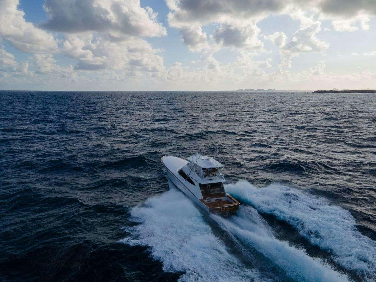 a boat in the water aboard BOUJIE Yacht for Charter
