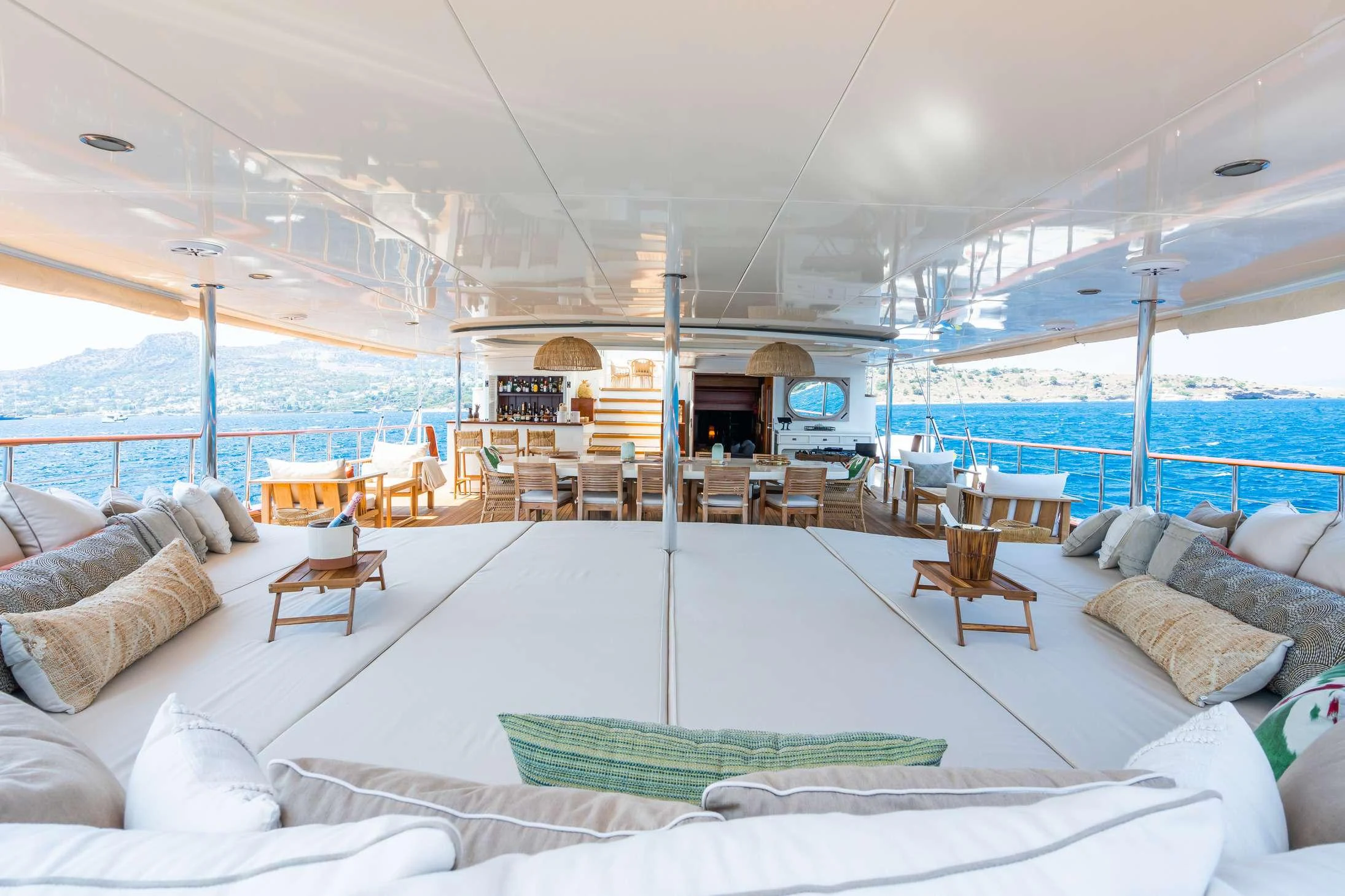 a boat on the water aboard YAZZ Yacht for Charter