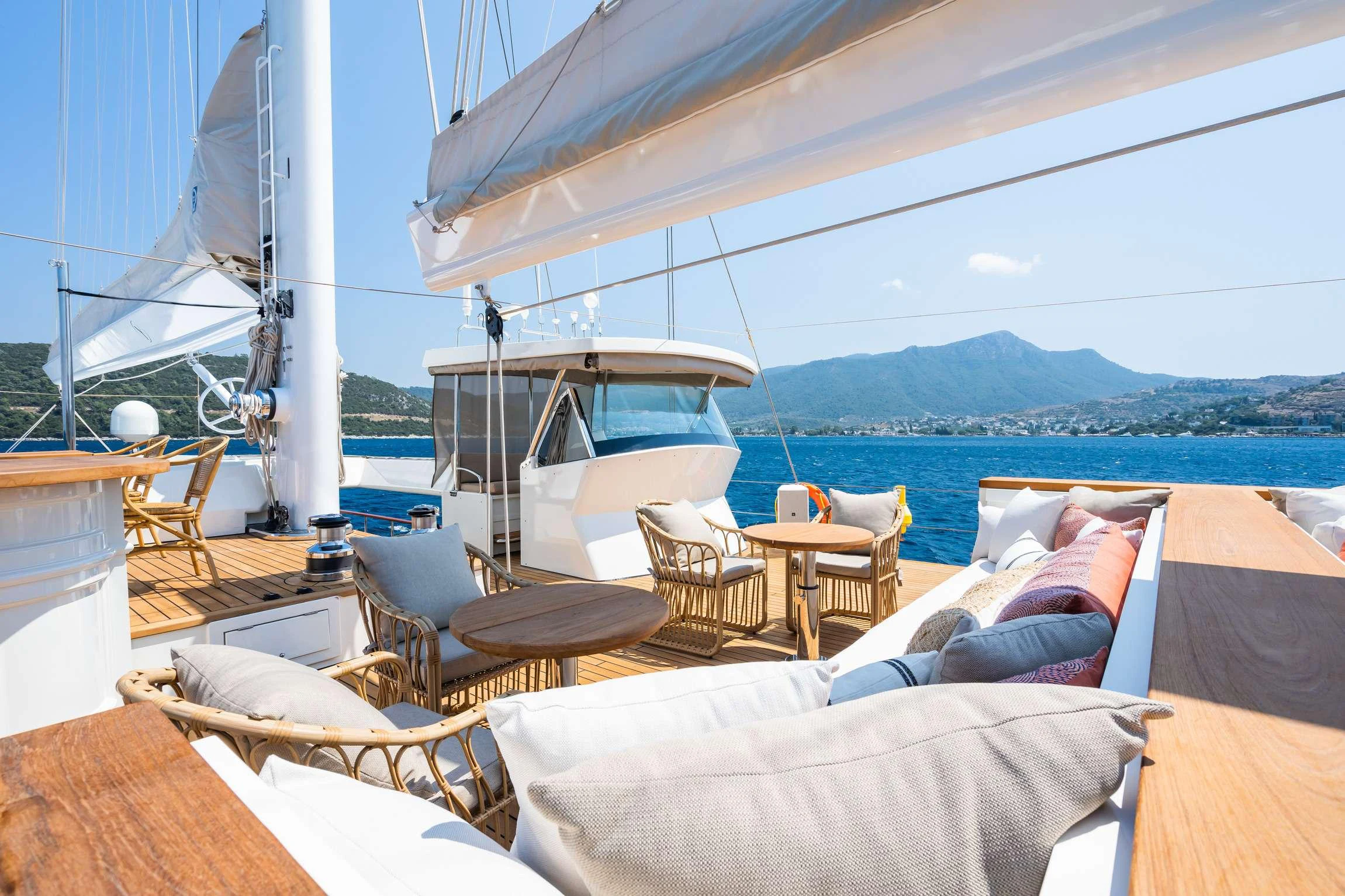 a boat on the water aboard YAZZ Yacht for Charter