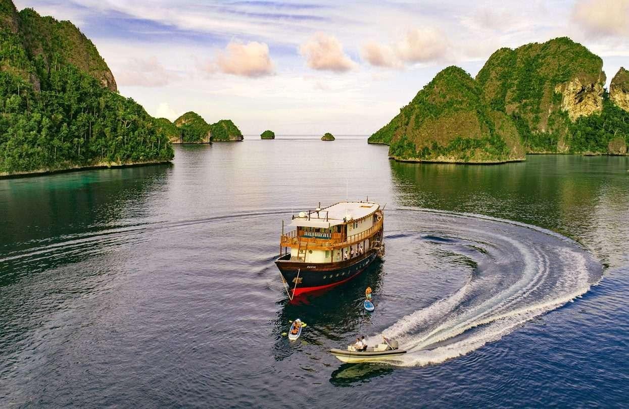 a boat on the water aboard REBEL Yacht for Charter