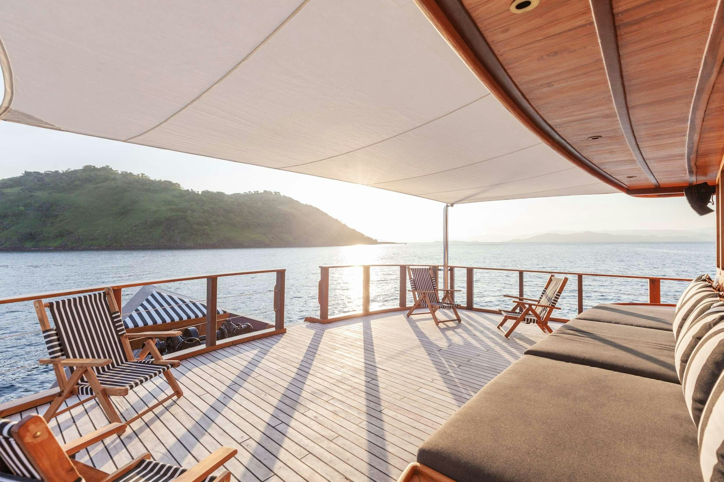 a boat on the water aboard REBEL Yacht for Charter