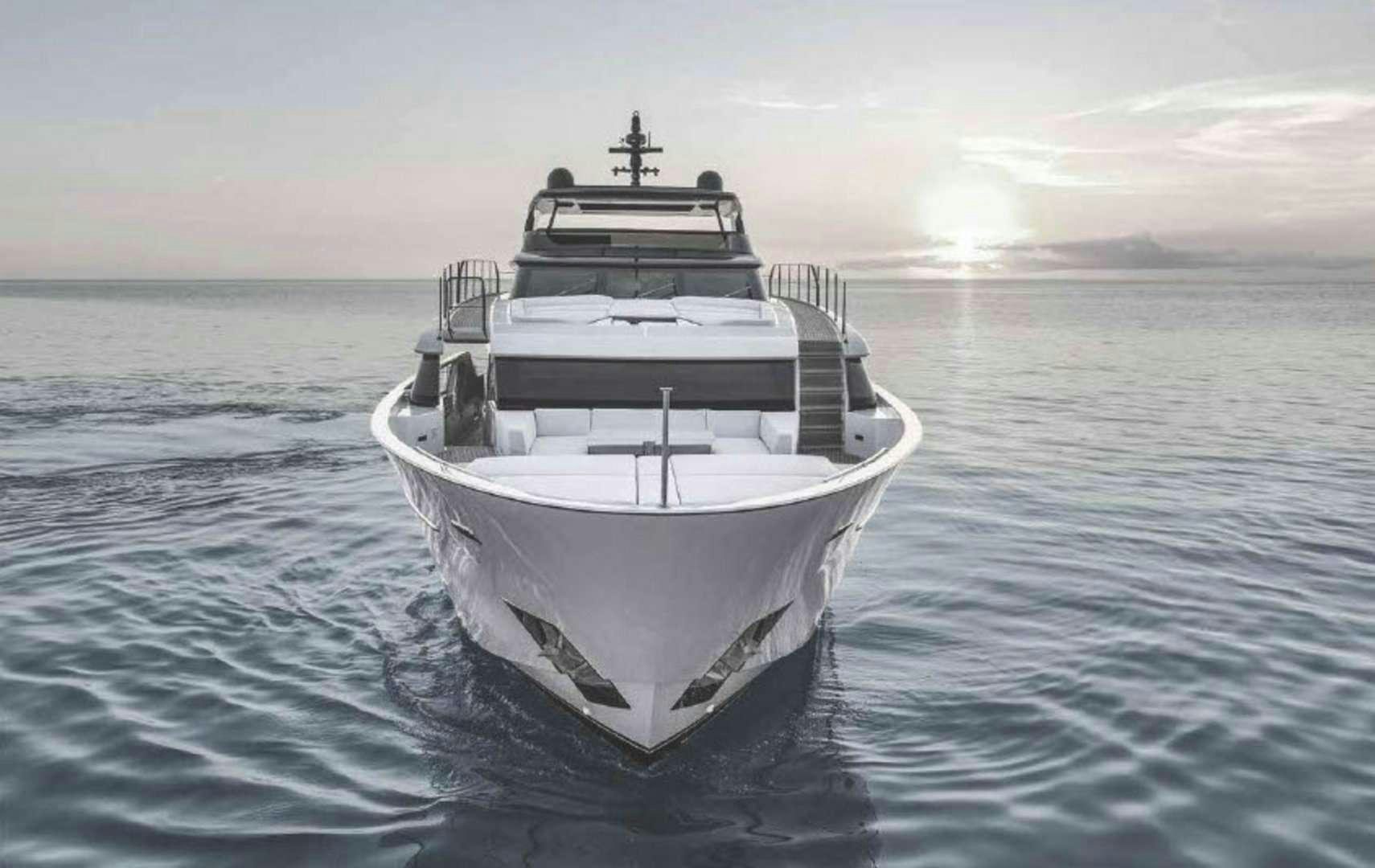 a large ship in the water aboard MARY Yacht for Charter