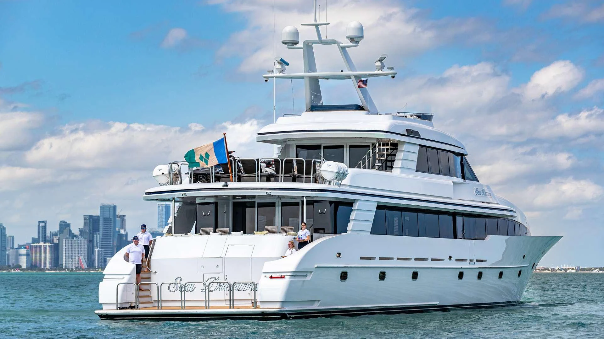 a boat on the water aboard SEA DREAMS Yacht for Charter