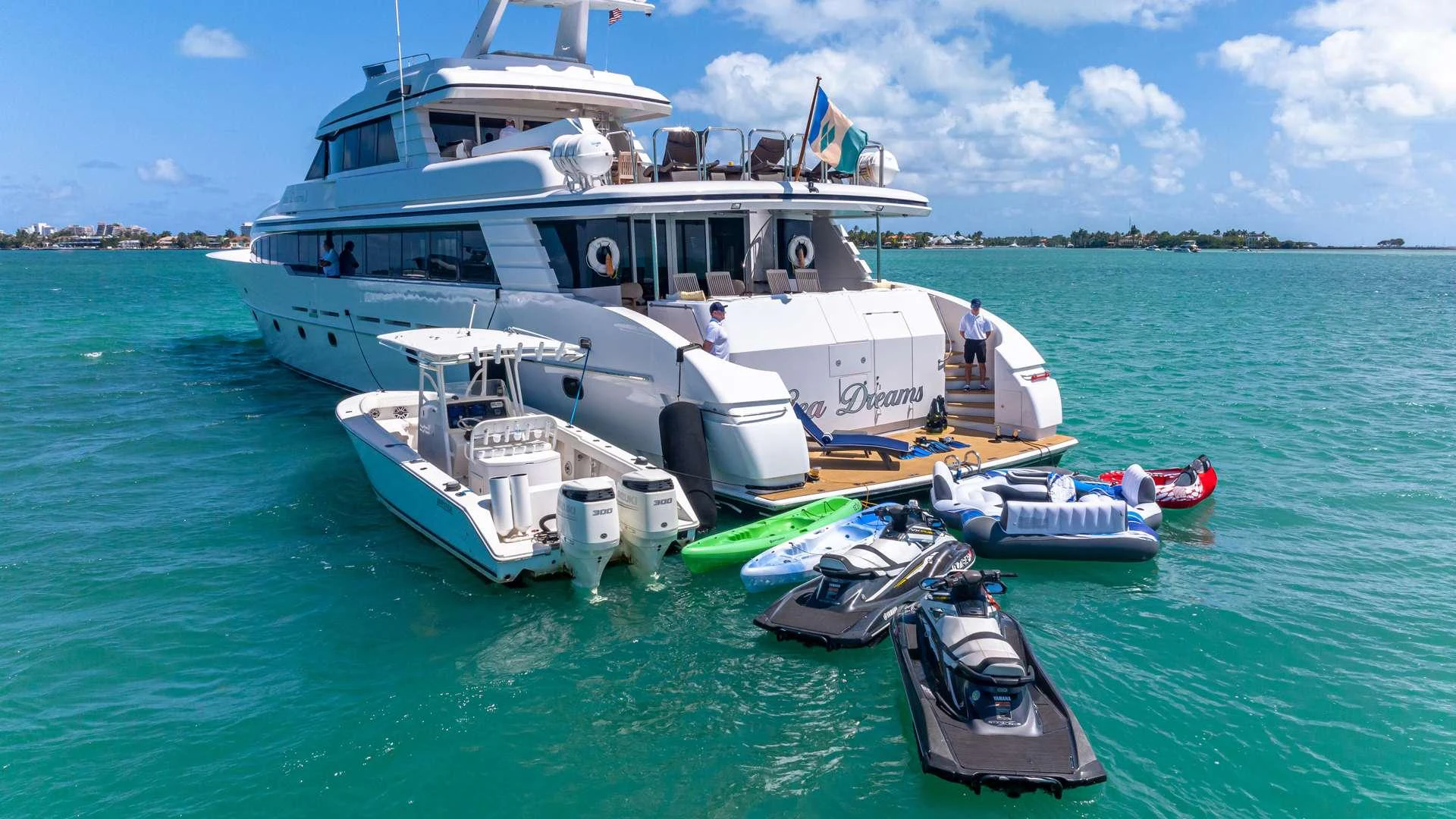a boat docked at a pier aboard SEA DREAMS Yacht for Charter