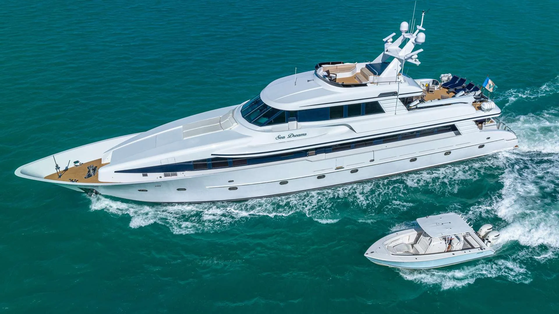 a boat on the water aboard SEA DREAMS Yacht for Charter