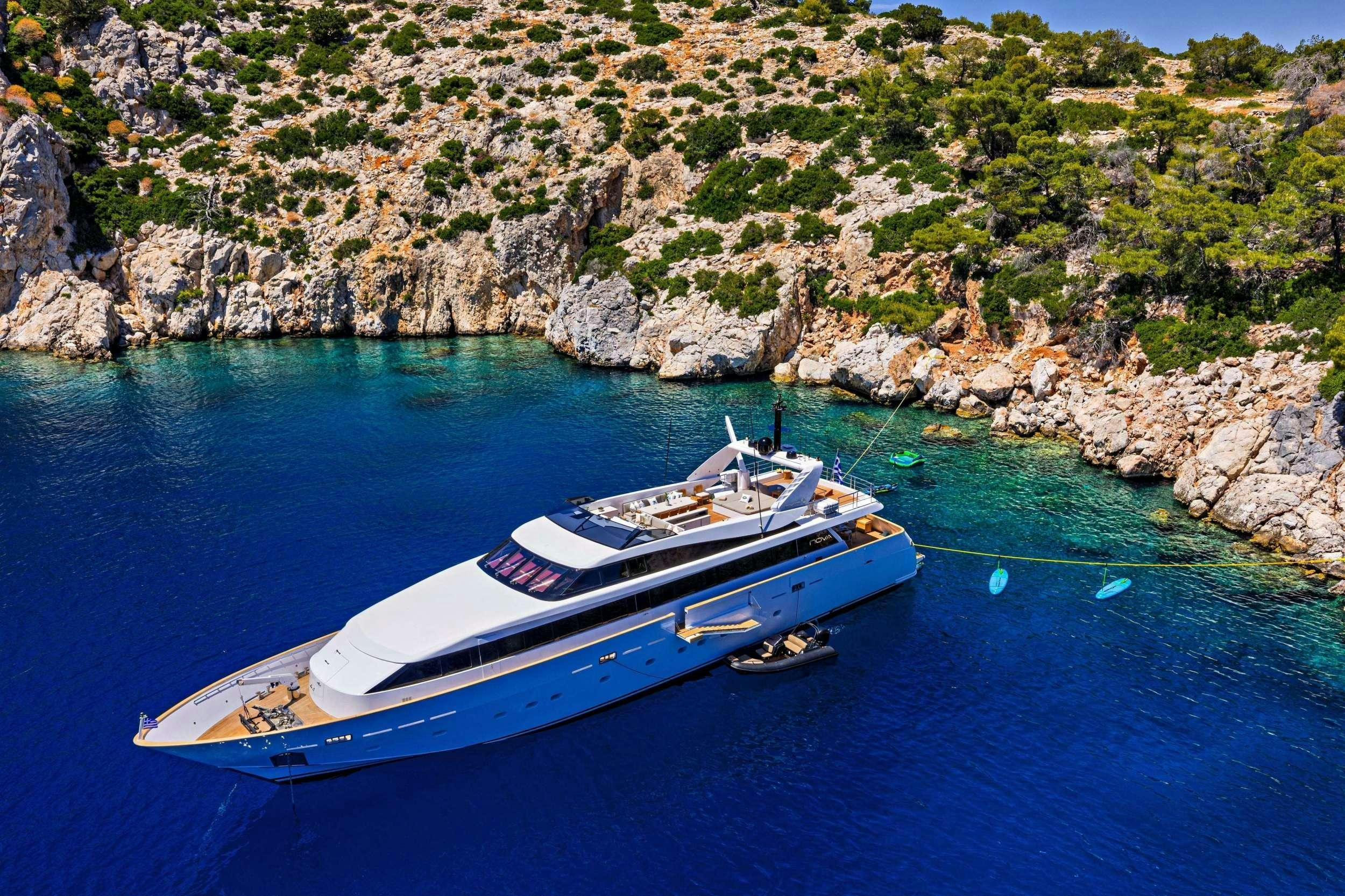 a boat on the water aboard NOVA Yacht for Charter