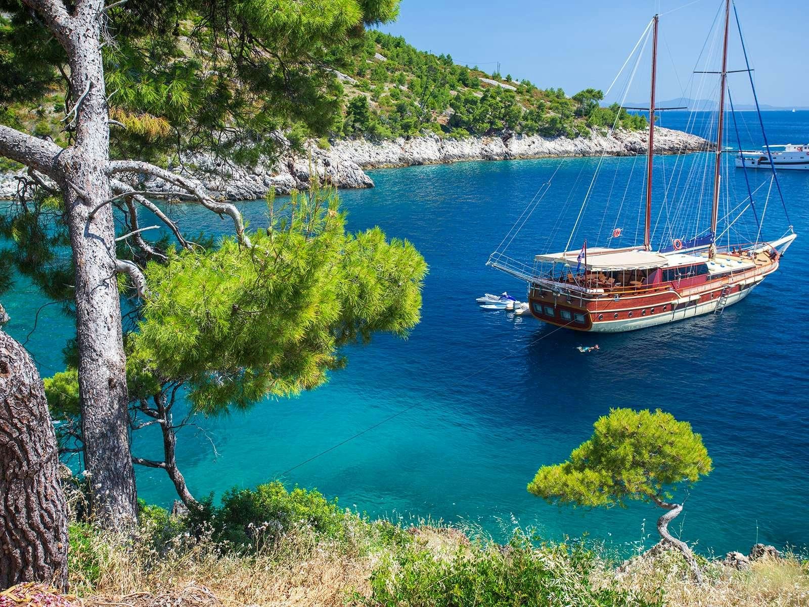 a boat in the water aboard ELEGANZA Yacht for Charter