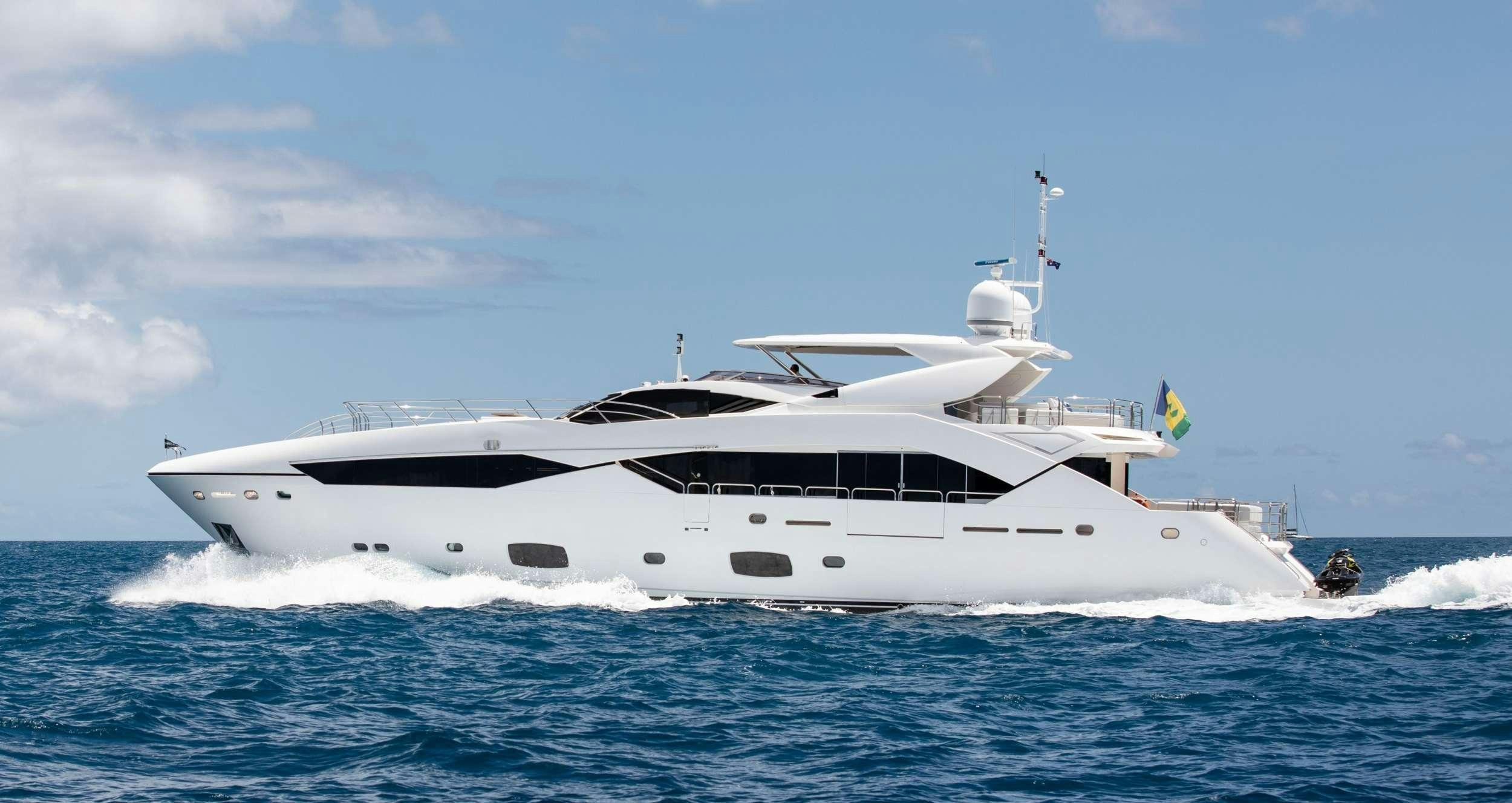 a white yacht in the water aboard GEORGE P Yacht for Charter