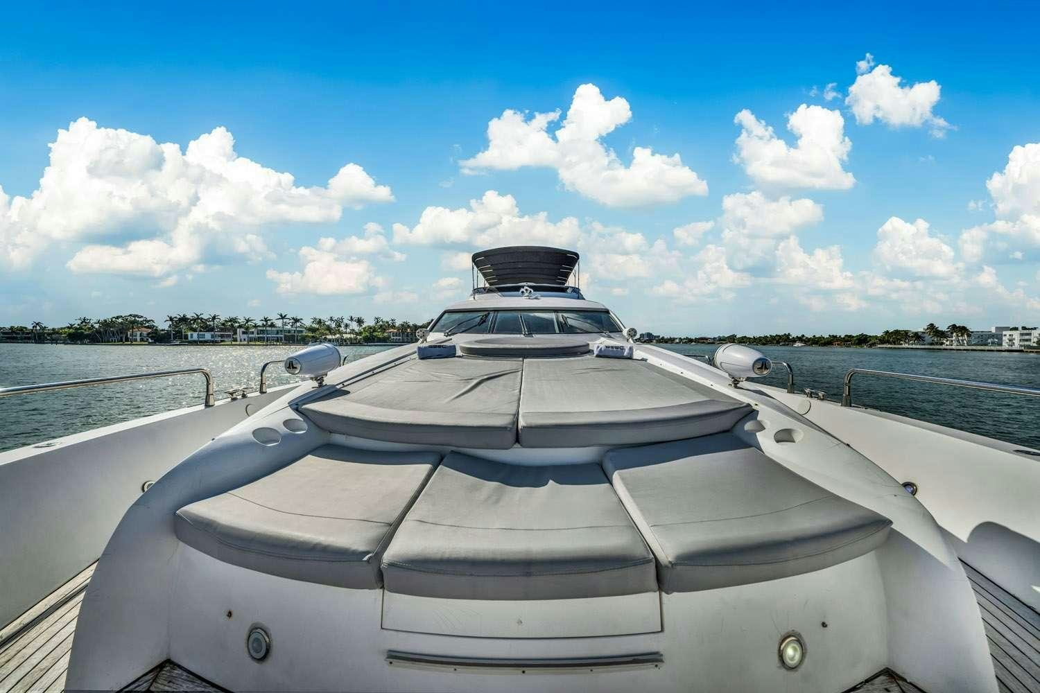 a boat on the water aboard SO WHAT WHO CARES Yacht for Charter