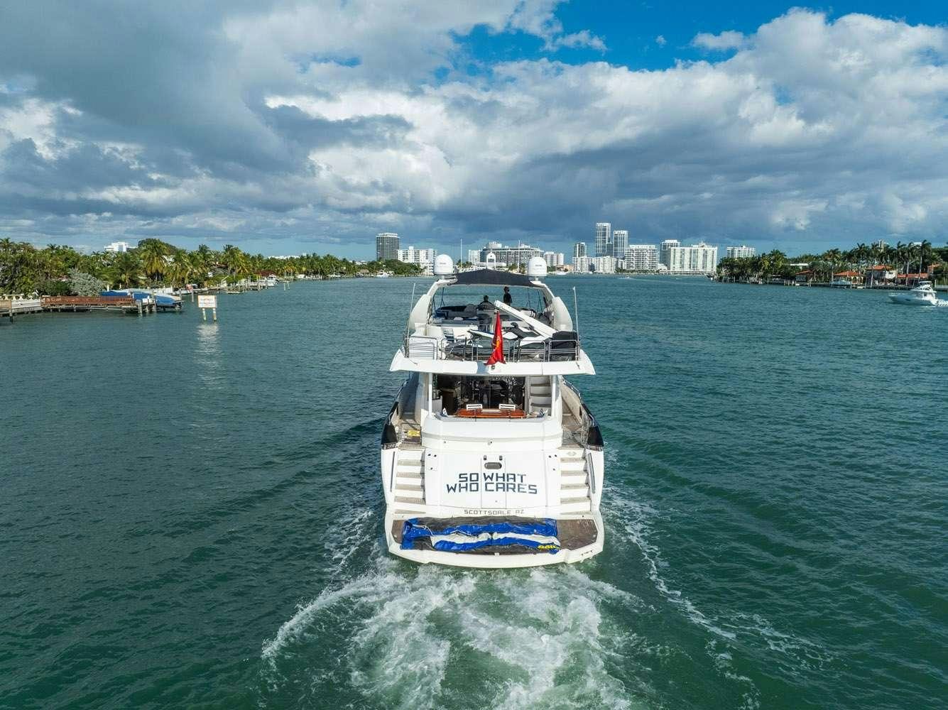 a boat on the water aboard SO WHAT WHO CARES Yacht for Charter