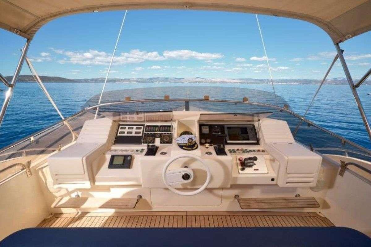 a ship on the water aboard MARSHALL Yacht for Charter