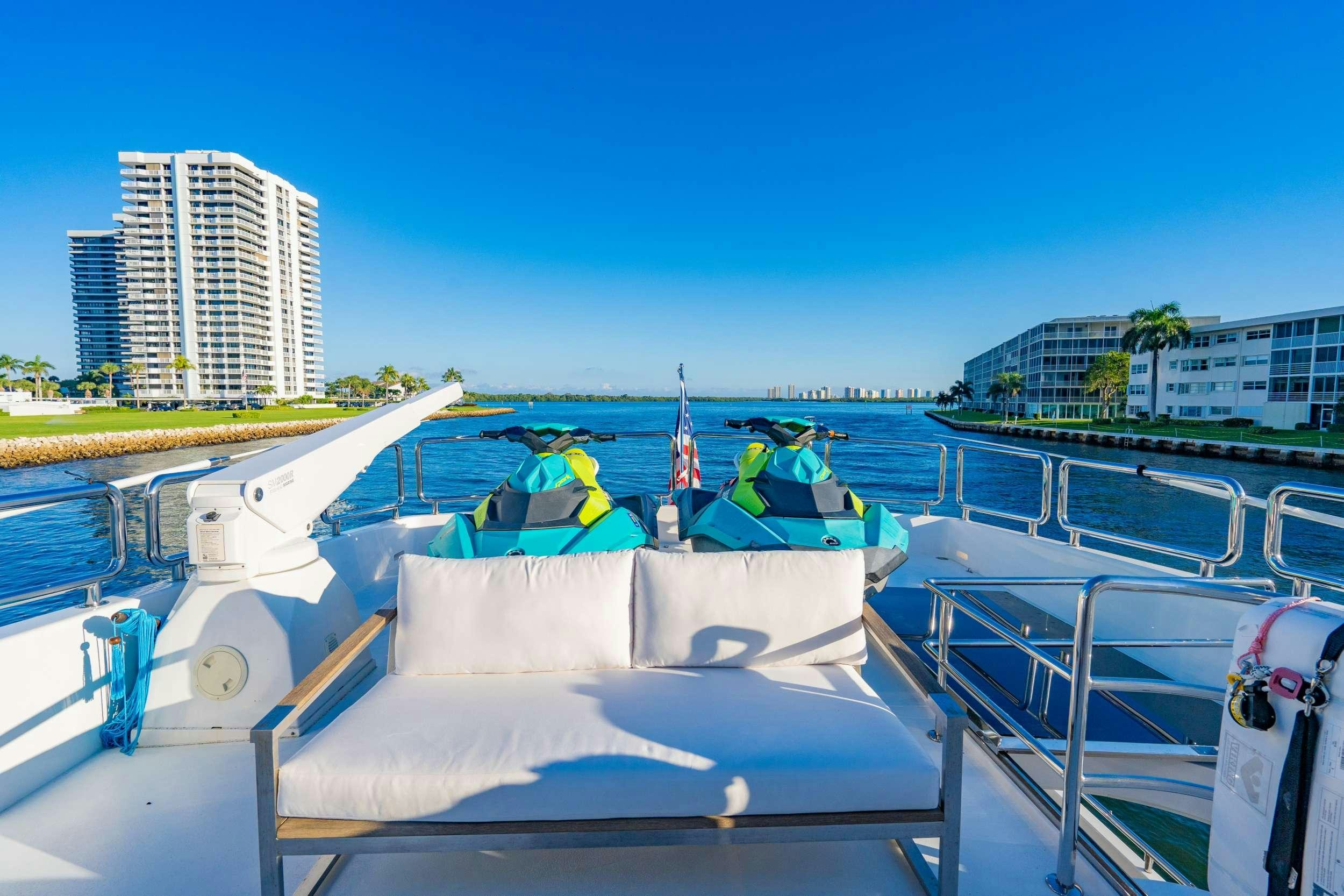a group of boats on a body of water aboard PILOT LOUNGE Yacht for Charter