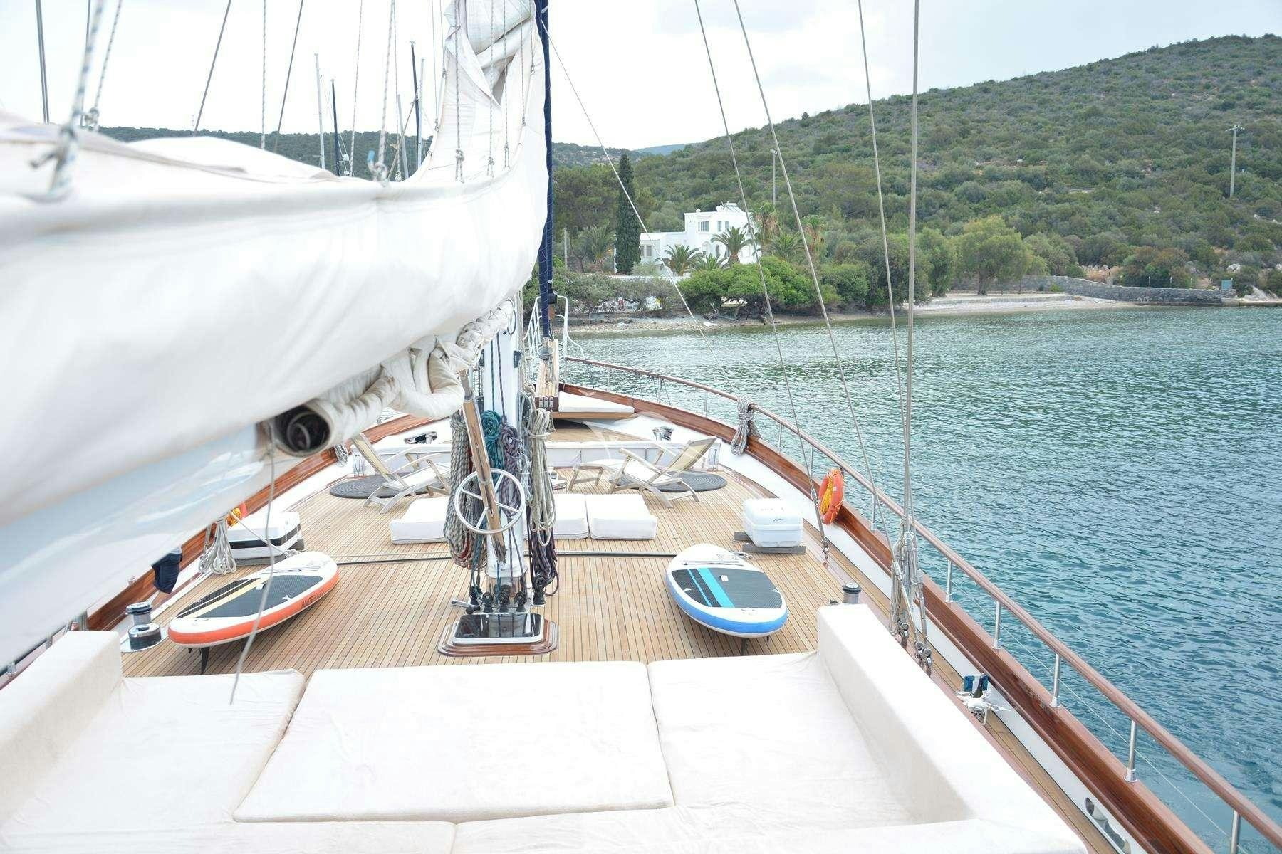 a boat on the water aboard PAPA JOE Yacht for Charter