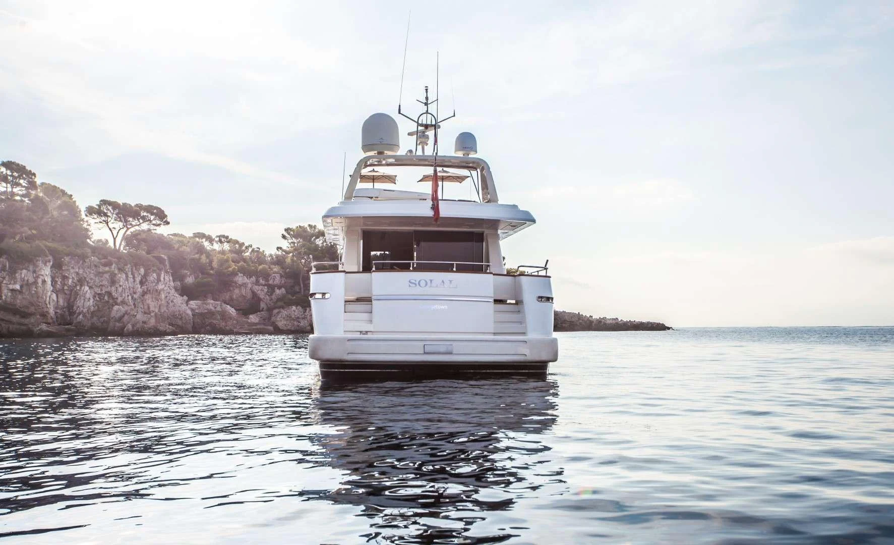 a boat in the water aboard SOLAL Yacht for Charter