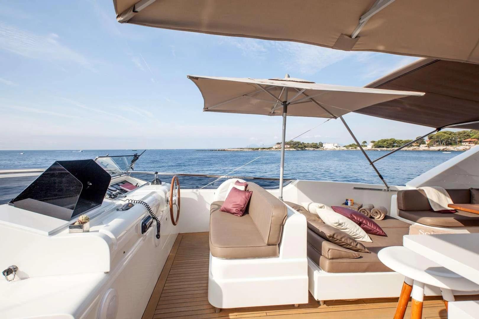 a lounge chair on a boat aboard SOLAL Yacht for Charter