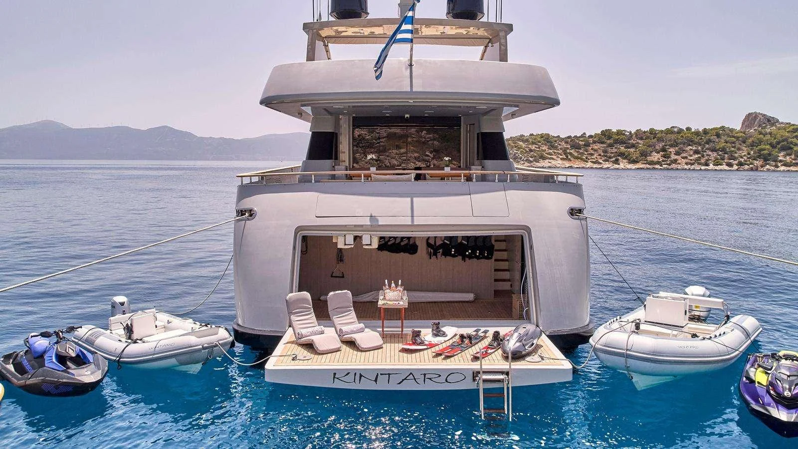a boat on the water aboard KINTARO Yacht for Charter