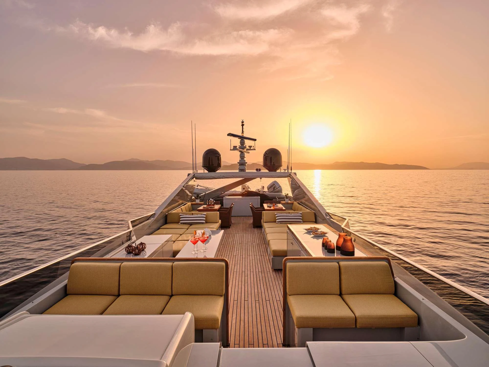 a boat on the water aboard KINTARO Yacht for Charter