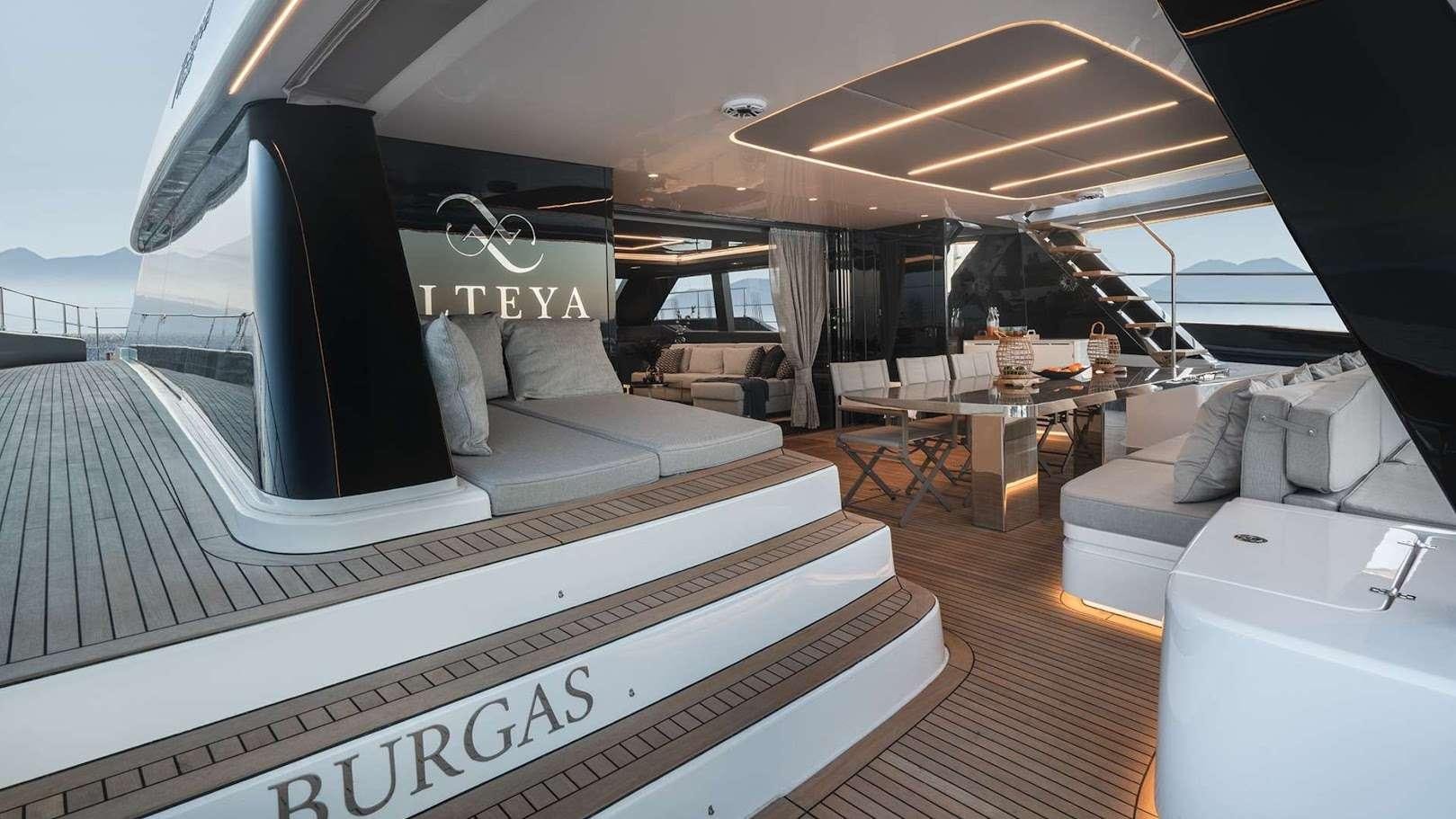 inside of a car aboard ALTEYA Yacht for Charter