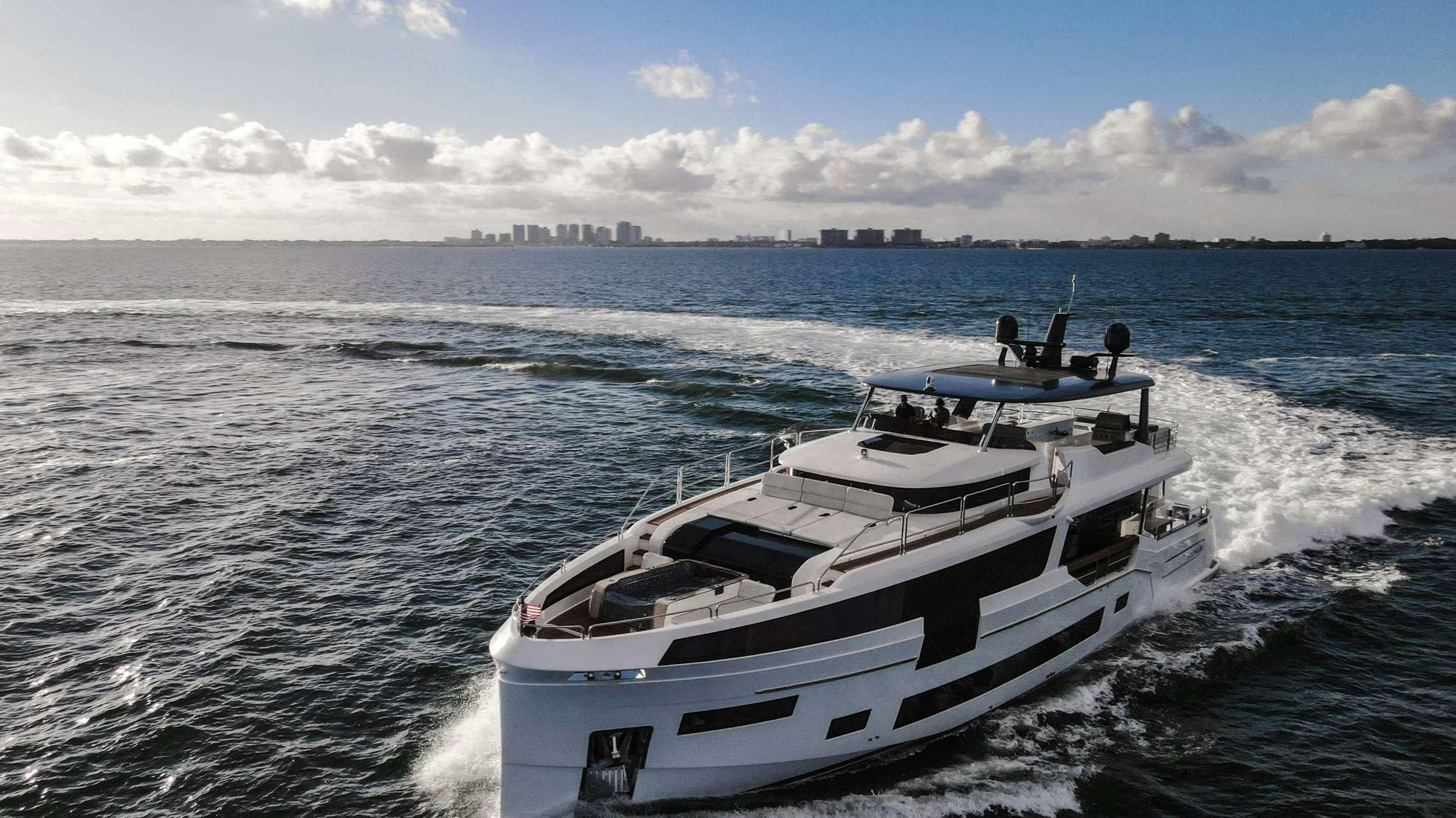 a boat on the water aboard SAINT Yacht for Charter