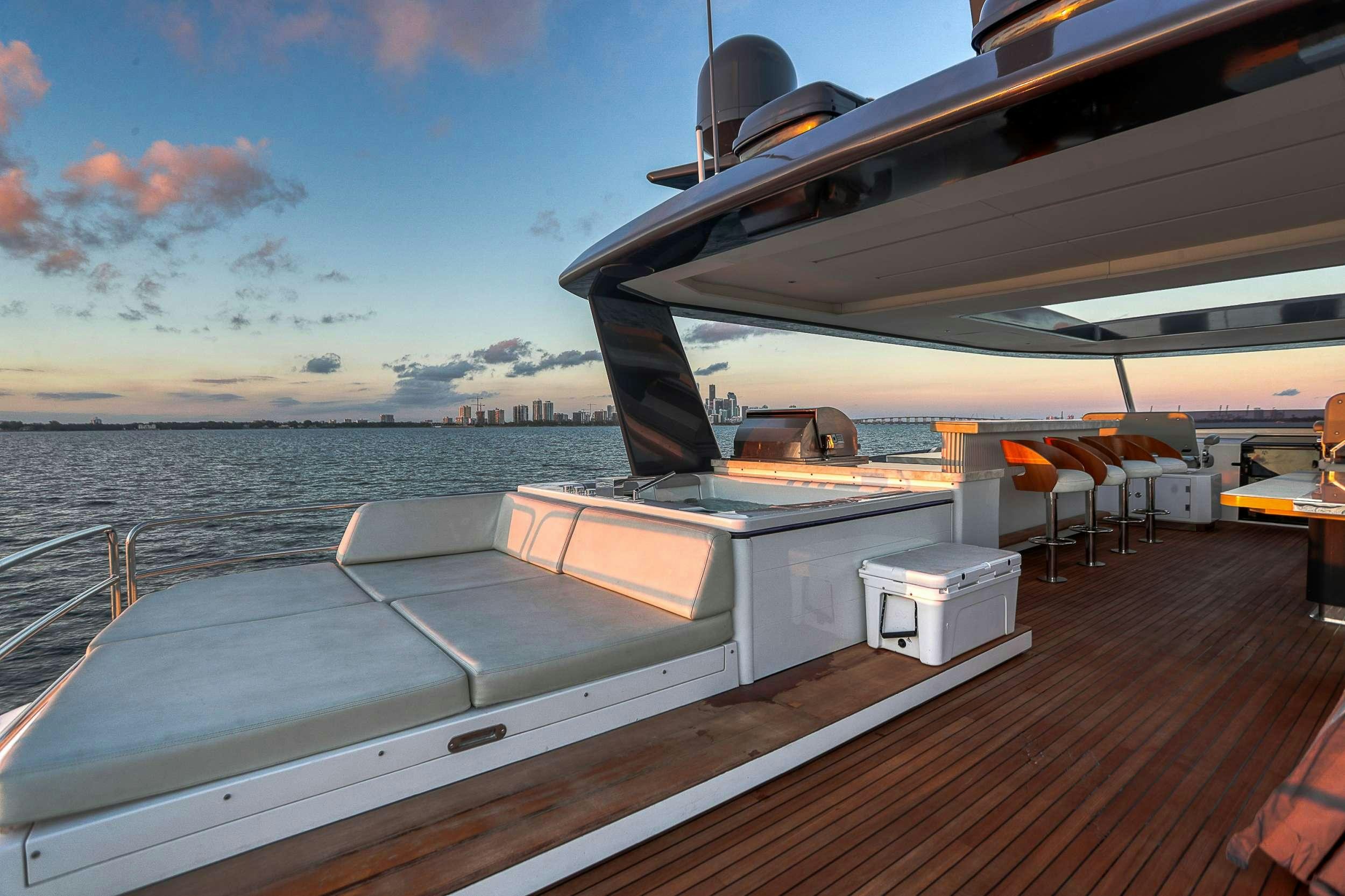 a boat on the water aboard SAINT Yacht for Charter
