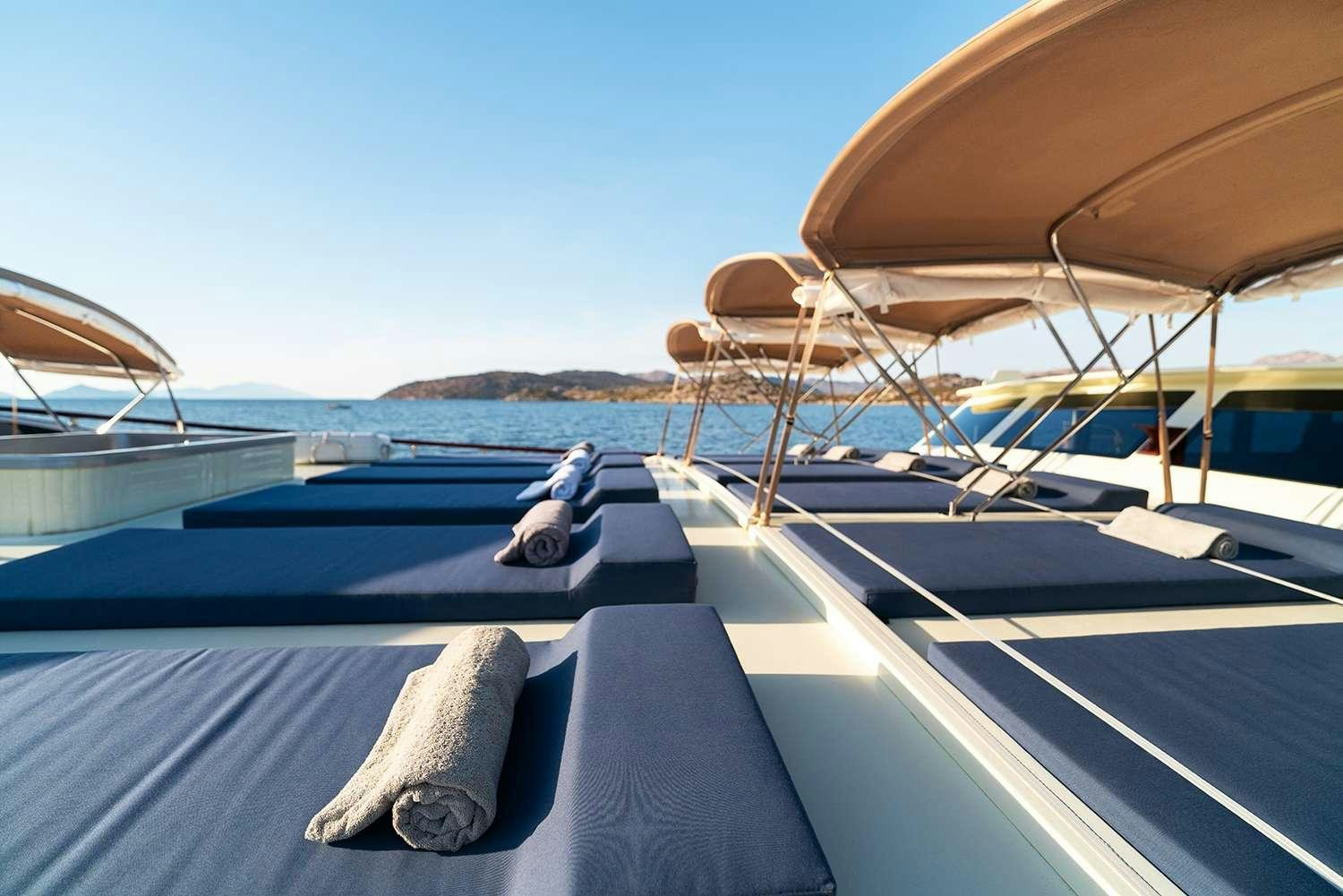 a boat on the water aboard ALWAYS SMILE Yacht for Charter