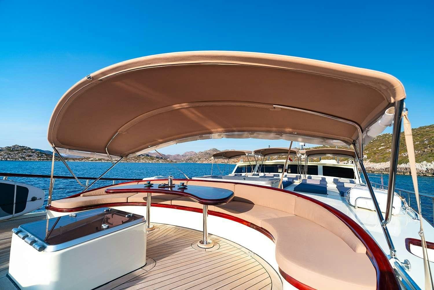 a boat on the water aboard ALWAYS SMILE Yacht for Charter