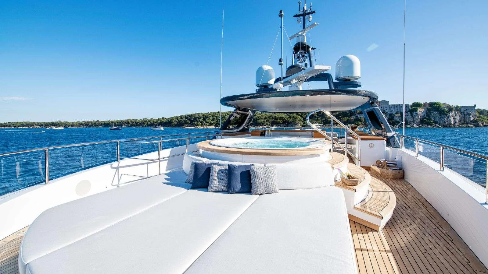 a boat on a deck aboard NORTHERN ESCAPE Yacht for Charter