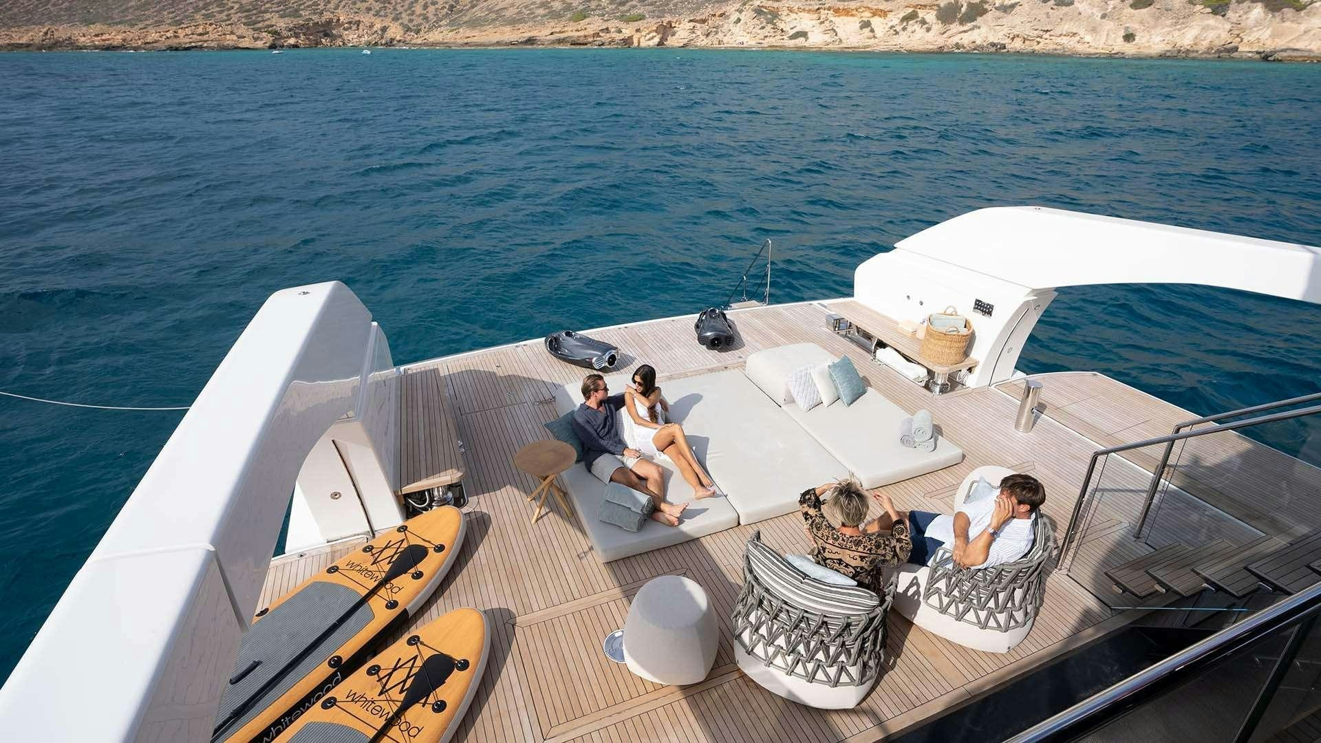 a group of people on a boat aboard ON TIME Yacht for Charter
