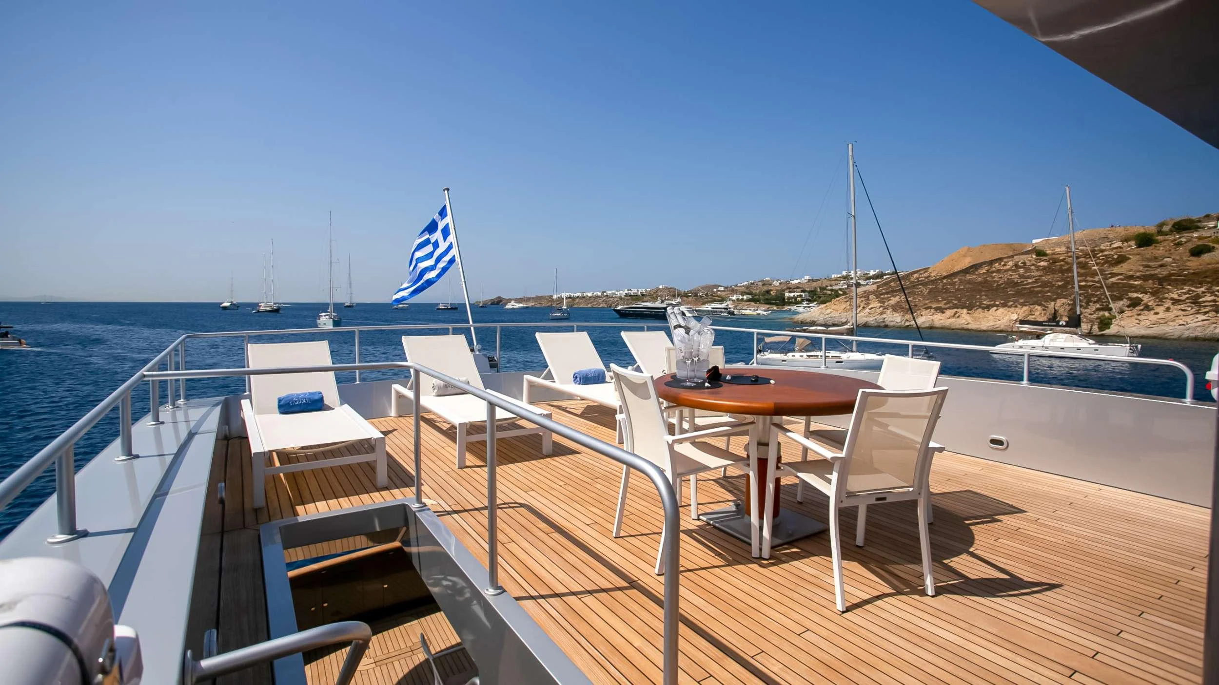 a boat on a body of water aboard MARAYA Yacht for Charter