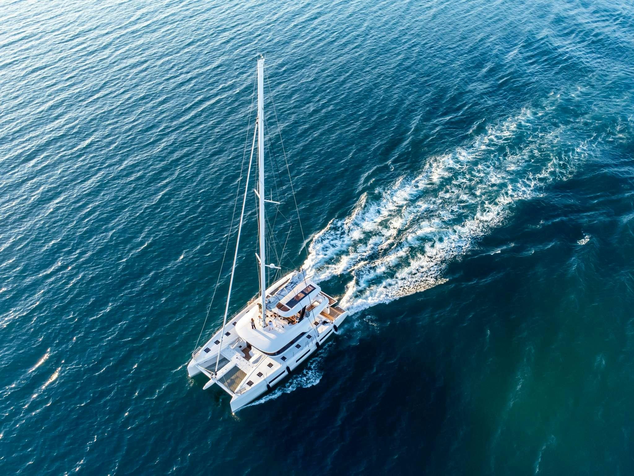 a ship in the ocean aboard SEADUCTIVE ORCA Yacht for Charter