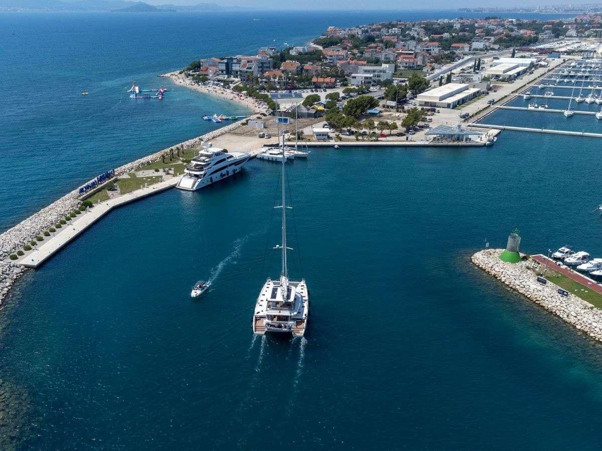 a high angle view of a port aboard SEADUCTIVE ORCA Yacht for Charter