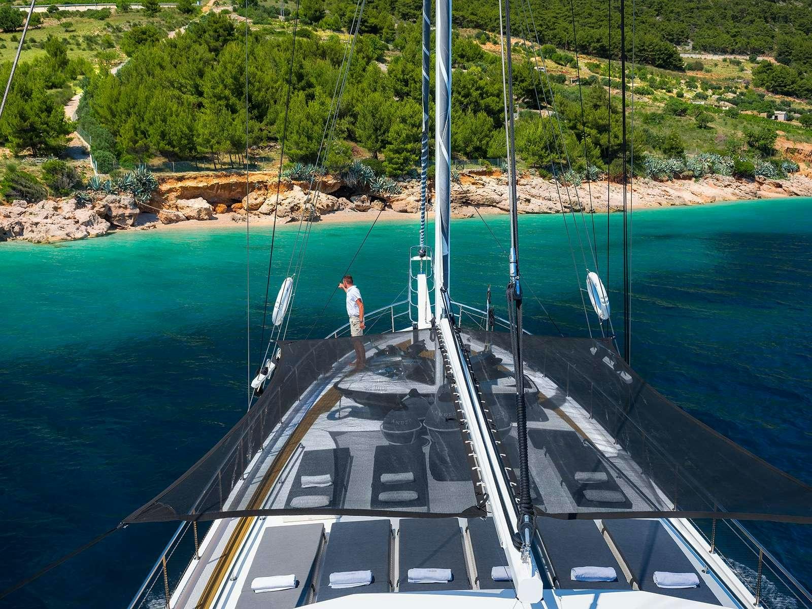a long dock over a body of water aboard ANĐEO Yacht for Charter
