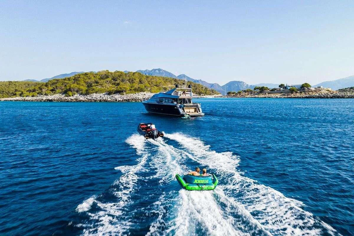 a boat on the water aboard ANDROMEDA Yacht for Charter