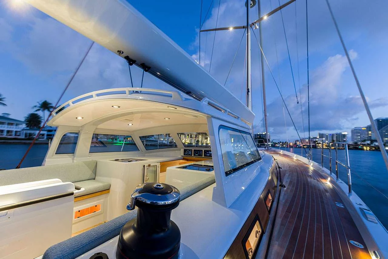 a boat on the water aboard CIRRUS Yacht for Charter